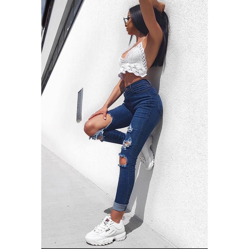 Fashion Nova 'Beach Bum Jeans - Medium Blue'